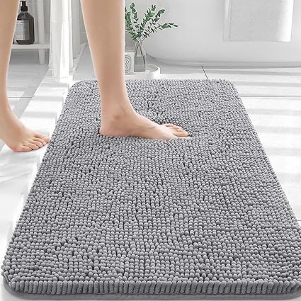 Bathroom Rugs 30x20, Extra Soft Absorbent Chenille Bath Rugs, Rubber Backing Qui